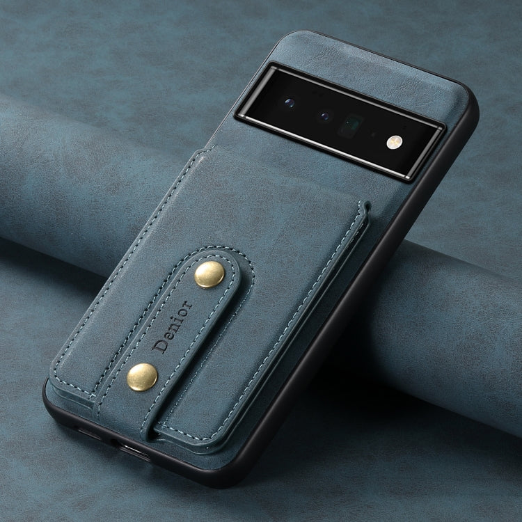 For Google Pixel 6 Pro Denior D14 NK Retro Pattern MagSafe Magnetic Card Holder Leather Phone Case