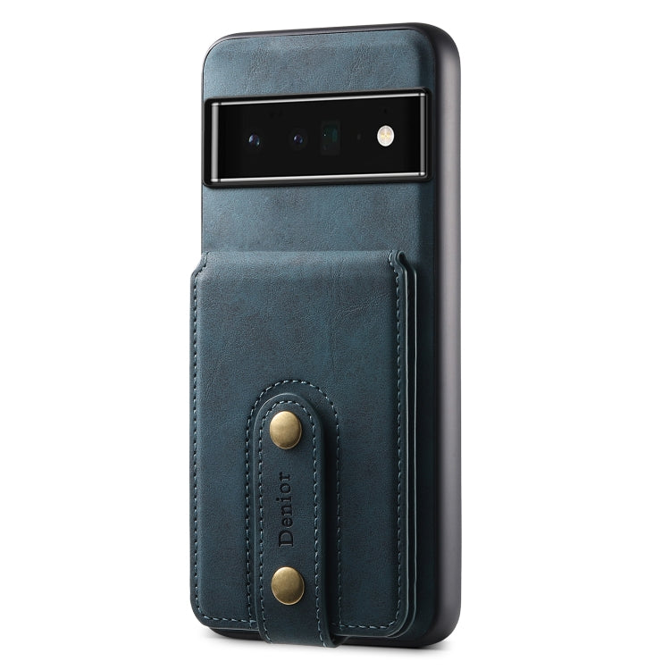 For Google Pixel 6 Pro Denior D14 NK Retro Pattern MagSafe Magnetic Card Holder Leather Phone Case
