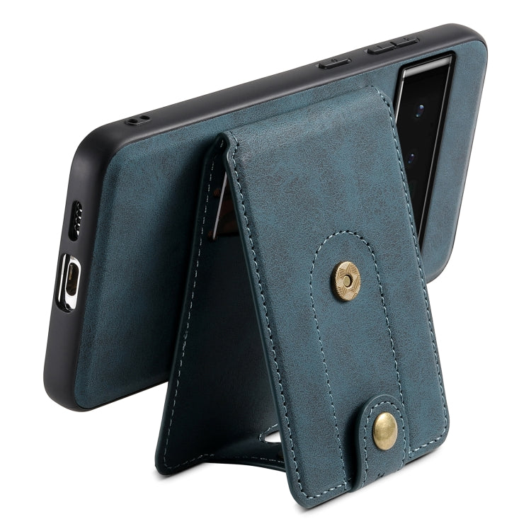 For Google Pixel 6 Pro Denior D14 NK Retro Pattern MagSafe Magnetic Card Holder Leather Phone Case