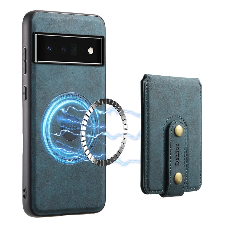 For Google Pixel 6 Pro Denior D14 NK Retro Pattern MagSafe Magnetic Card Holder Leather Phone Case