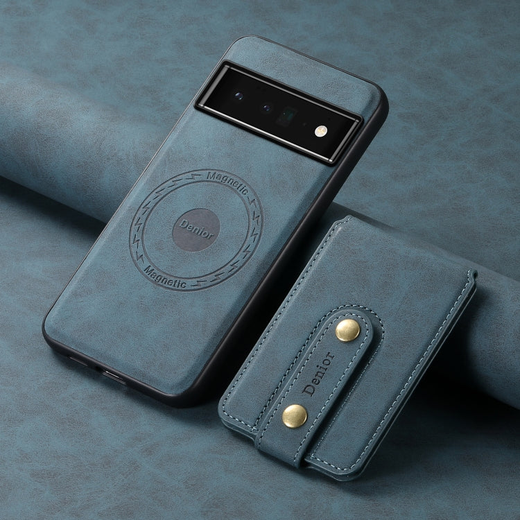 For Google Pixel 6 Pro Denior D14 NK Retro Pattern MagSafe Magnetic Card Holder Leather Phone Case