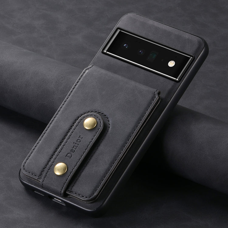 For Google Pixel 6 Pro Denior D14 NK Retro Pattern MagSafe Magnetic Card Holder Leather Phone Case