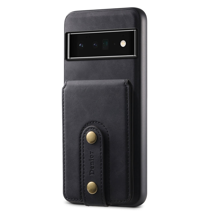 For Google Pixel 6 Pro Denior D14 NK Retro Pattern MagSafe Magnetic Card Holder Leather Phone Case
