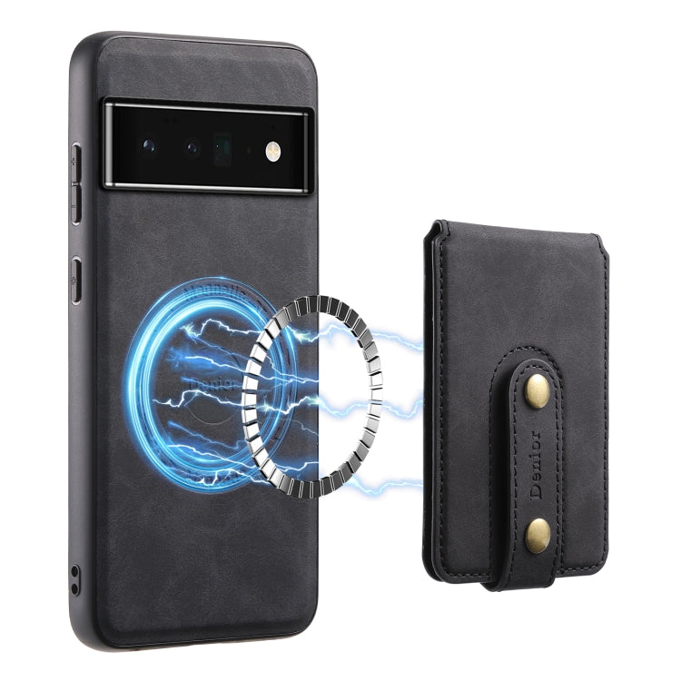 For Google Pixel 6 Pro Denior D14 NK Retro Pattern MagSafe Magnetic Card Holder Leather Phone Case