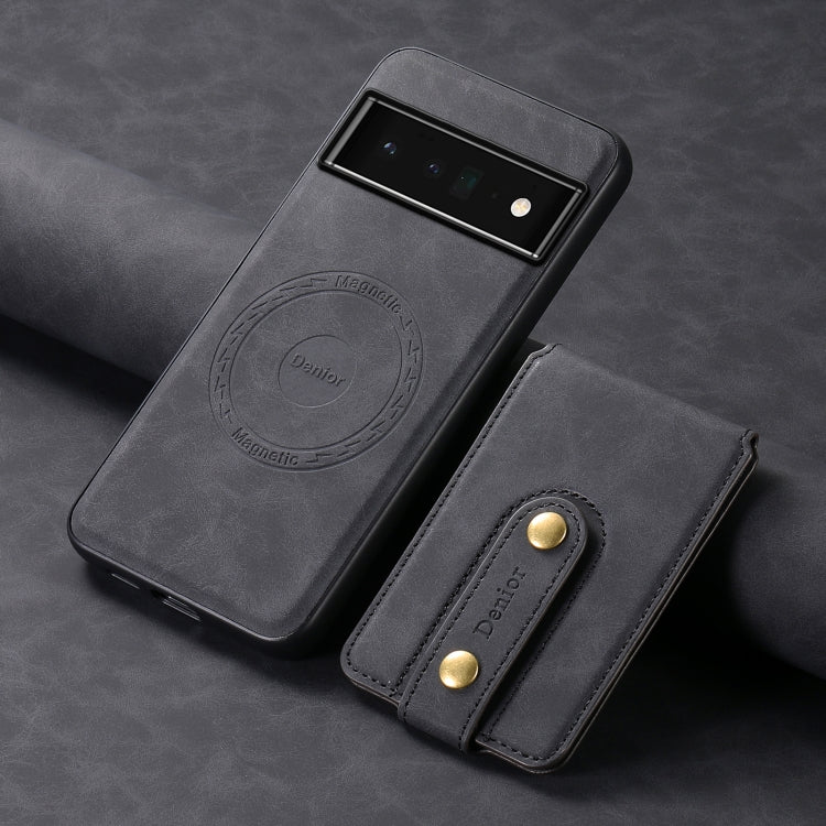 For Google Pixel 6 Pro Denior D14 NK Retro Pattern MagSafe Magnetic Card Holder Leather Phone Case