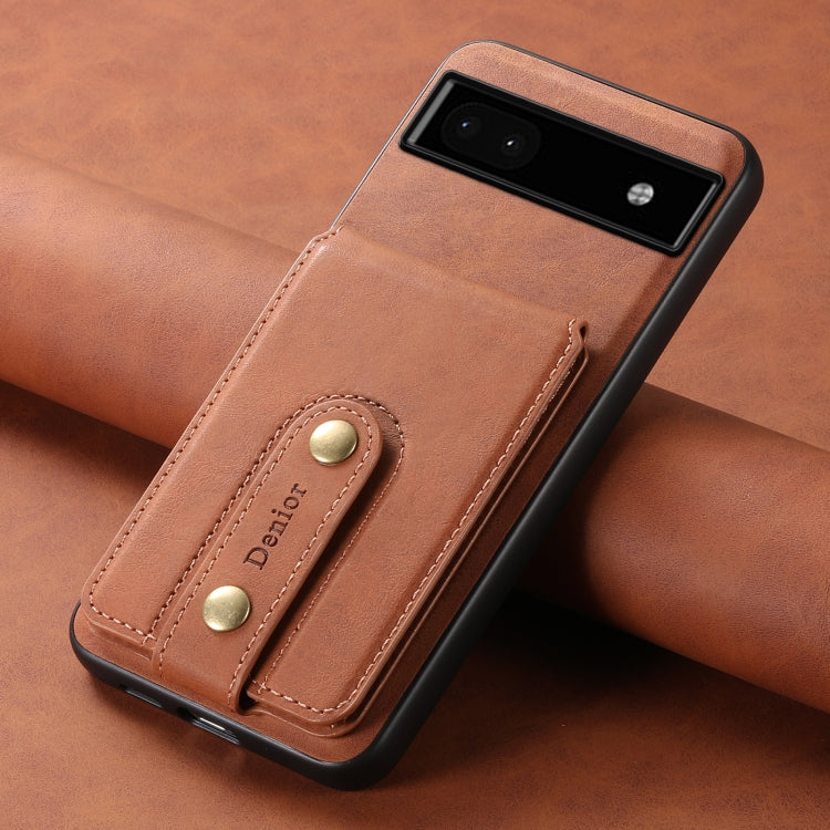 For Google Pixel 6a Denior D14 NK Retro Pattern MagSafe Magnetic Card Holder Leather Phone Case