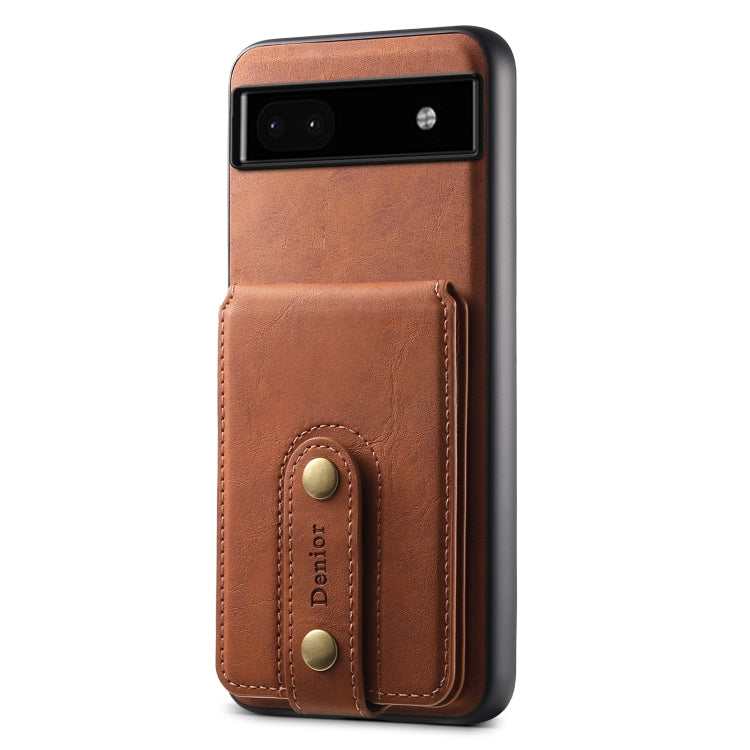For Google Pixel 6a Denior D14 NK Retro Pattern MagSafe Magnetic Card Holder Leather Phone Case