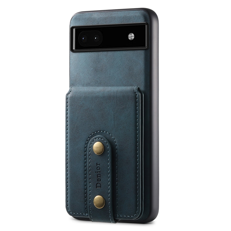 For Google Pixel 6a Denior D14 NK Retro Pattern MagSafe Magnetic Card Holder Leather Phone Case