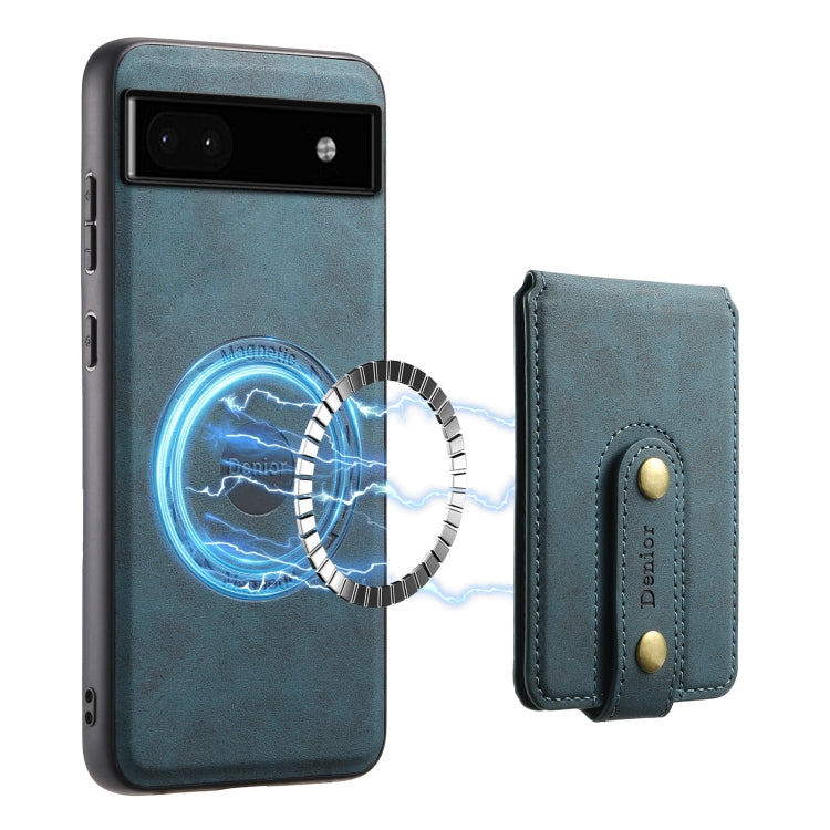For Google Pixel 6a Denior D14 NK Retro Pattern MagSafe Magnetic Card Holder Leather Phone Case