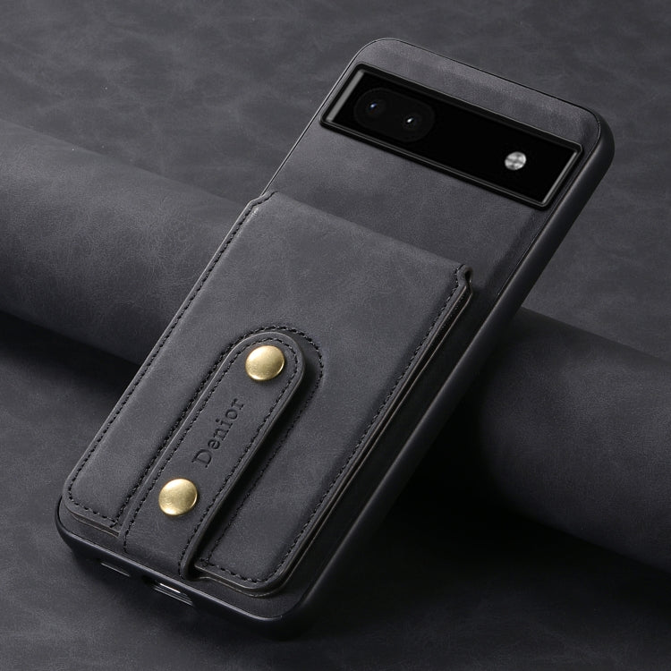 For Google Pixel 6a Denior D14 NK Retro Pattern MagSafe Magnetic Card Holder Leather Phone Case