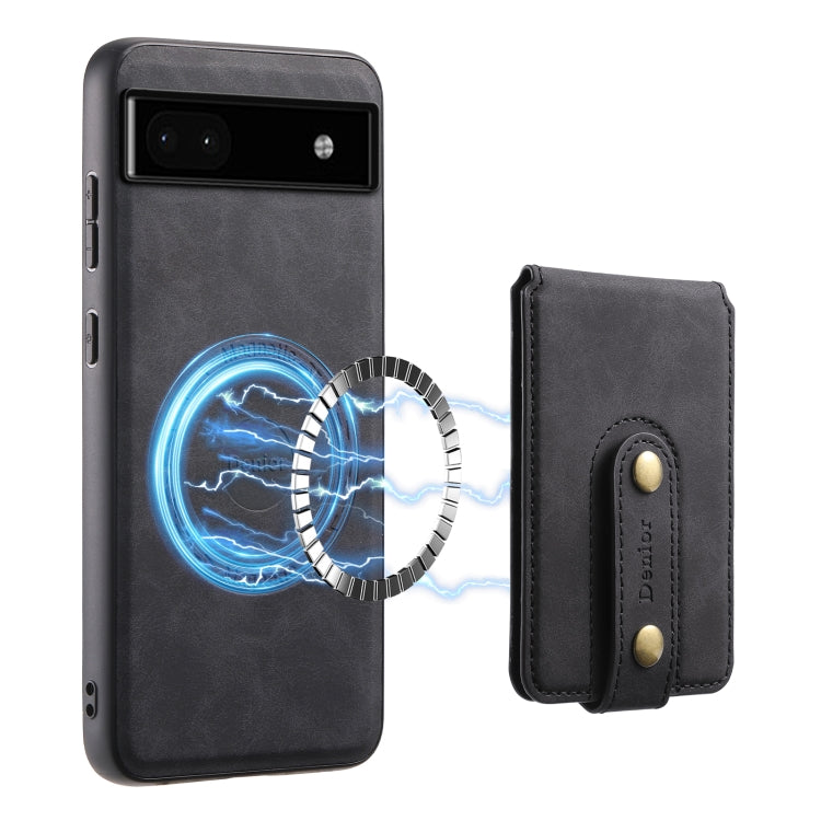 For Google Pixel 6a Denior D14 NK Retro Pattern MagSafe Magnetic Card Holder Leather Phone Case