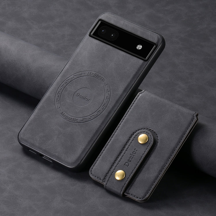 For Google Pixel 6a Denior D14 NK Retro Pattern MagSafe Magnetic Card Holder Leather Phone Case