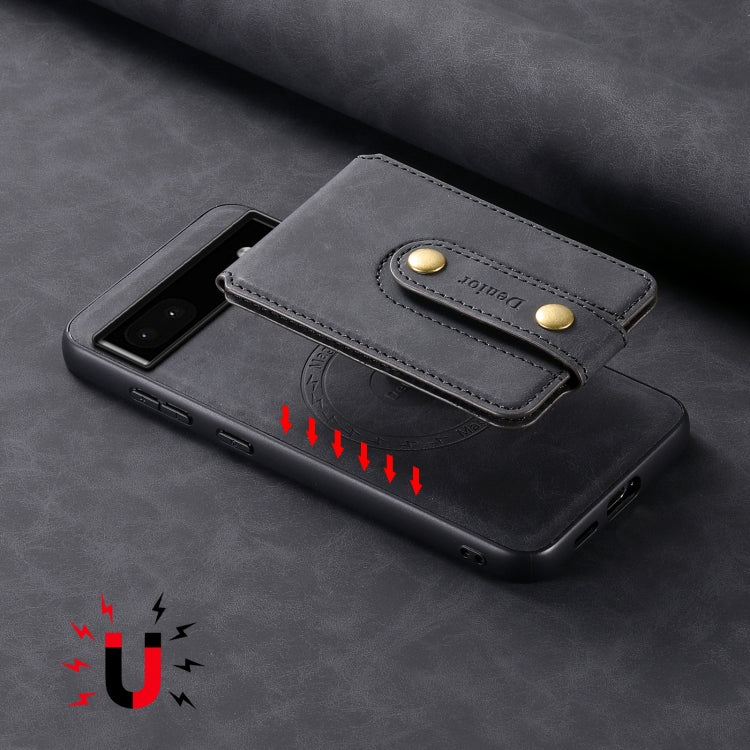 For Google Pixel 6a Denior D14 NK Retro Pattern MagSafe Magnetic Card Holder Leather Phone Case