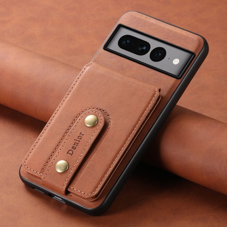 For Google Pixel 7 Pro 5G Denior D14 NK Retro Pattern MagSafe Magnetic Card Holder Leather Phone Case