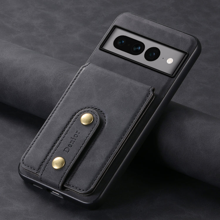 For Google Pixel 7 Pro 5G Denior D14 NK Retro Pattern MagSafe Magnetic Card Holder Leather Phone Case