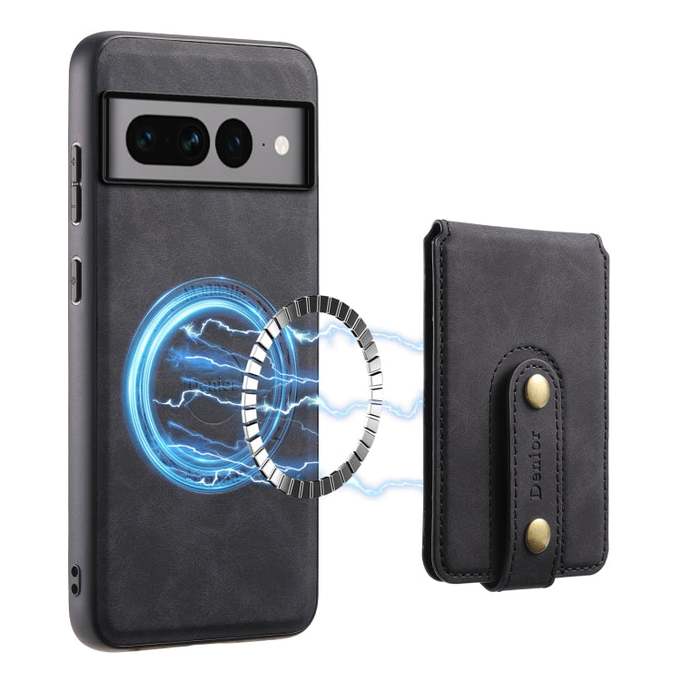 For Google Pixel 7 Pro 5G Denior D14 NK Retro Pattern MagSafe Magnetic Card Holder Leather Phone Case