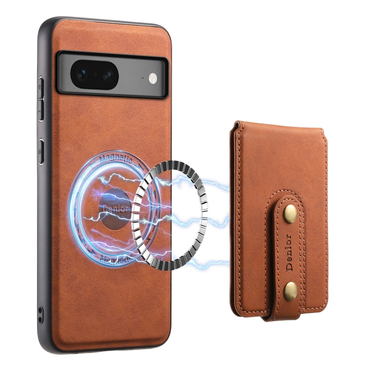 For Google Pixel 7 5G Denior D14 NK Retro Pattern MagSafe Magnetic Card Holder Leather Phone Case