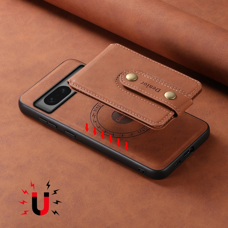 For Google Pixel 7 5G Denior D14 NK Retro Pattern MagSafe Magnetic Card Holder Leather Phone Case