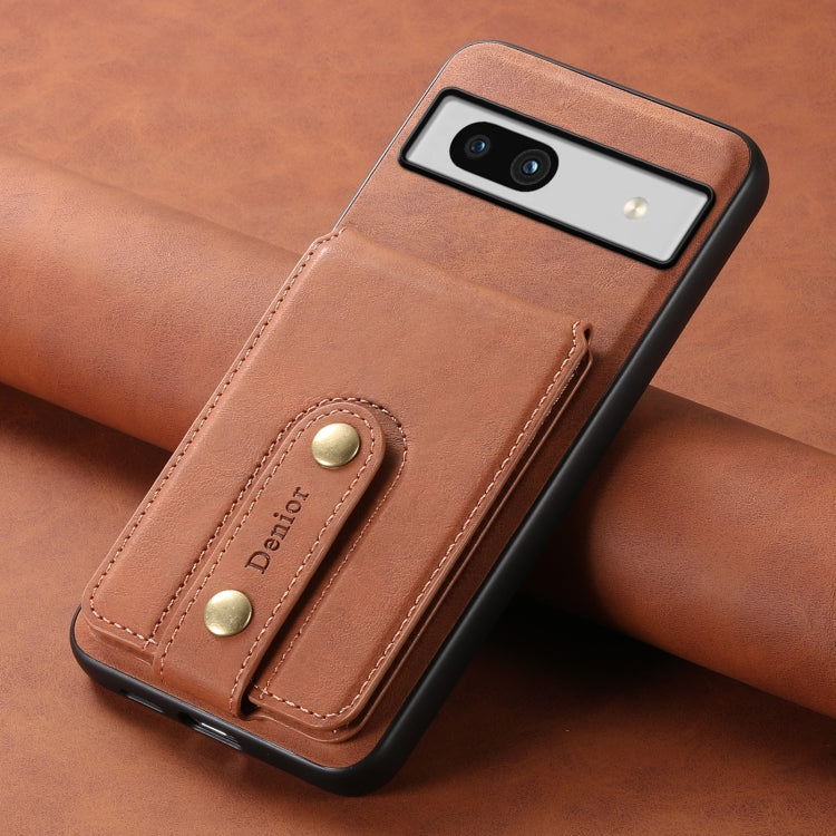 For Google Pixel 7a Denior D14 NK Retro Pattern MagSafe Magnetic Card Holder Leather Phone Case