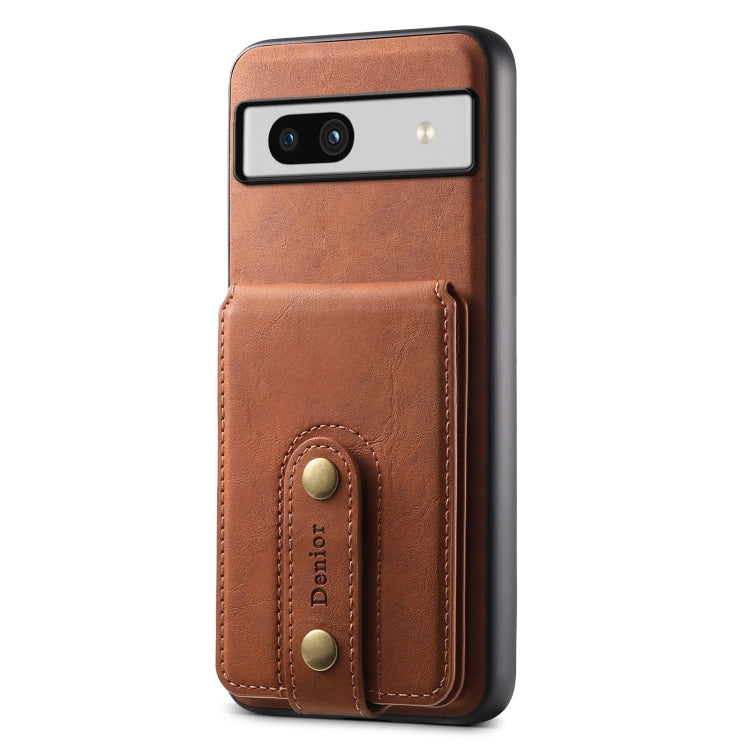 For Google Pixel 7a Denior D14 NK Retro Pattern MagSafe Magnetic Card Holder Leather Phone Case