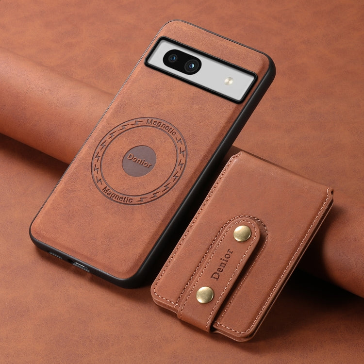 For Google Pixel 7a Denior D14 NK Retro Pattern MagSafe Magnetic Card Holder Leather Phone Case