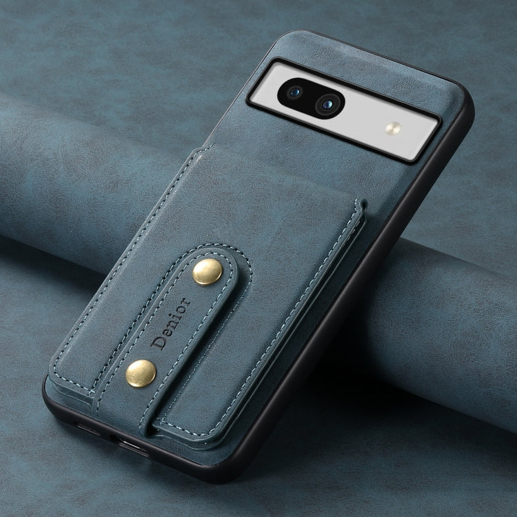 For Google Pixel 7a Denior D14 NK Retro Pattern MagSafe Magnetic Card Holder Leather Phone Case