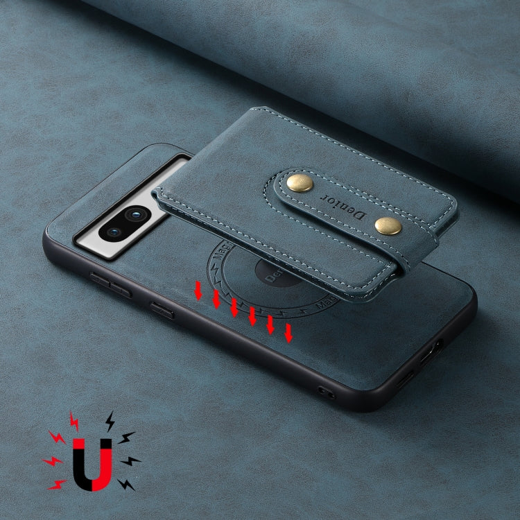 For Google Pixel 7a Denior D14 NK Retro Pattern MagSafe Magnetic Card Holder Leather Phone Case