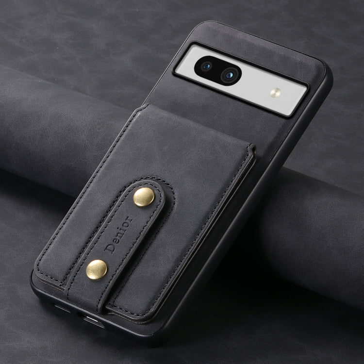 For Google Pixel 7a Denior D14 NK Retro Pattern MagSafe Magnetic Card Holder Leather Phone Case