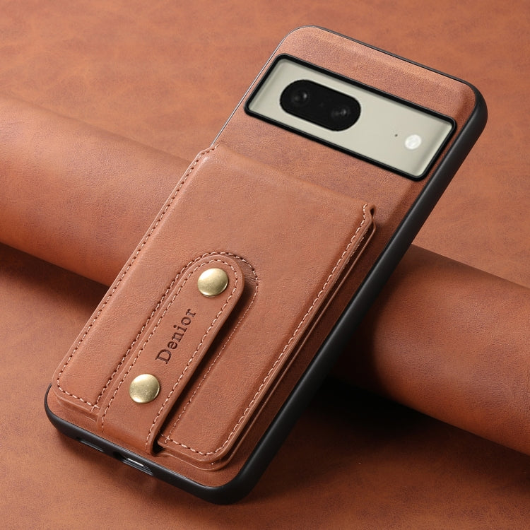 For Google Pixel 8 Denior D14 NK Retro Pattern MagSafe Magnetic Card Holder Leather Phone Case