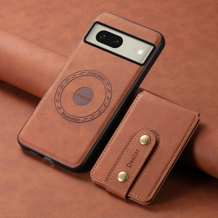For Google Pixel 8 Denior D14 NK Retro Pattern MagSafe Magnetic Card Holder Leather Phone Case