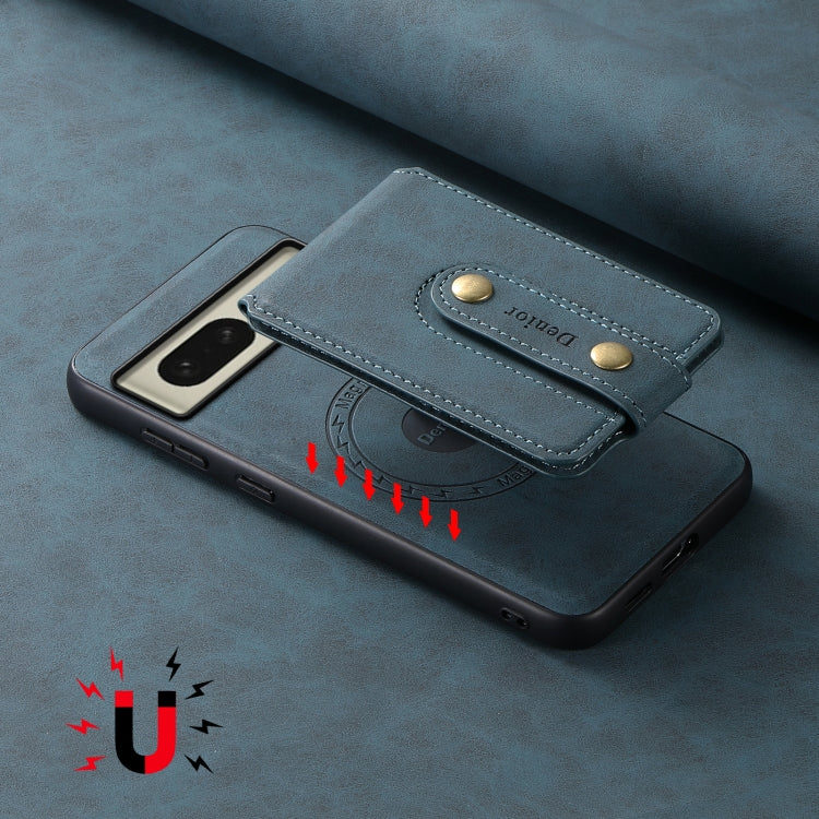 For Google Pixel 8 Denior D14 NK Retro Pattern MagSafe Magnetic Card Holder Leather Phone Case