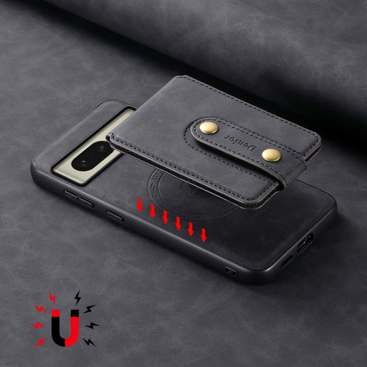 For Google Pixel 8 Denior D14 NK Retro Pattern MagSafe Magnetic Card Holder Leather Phone Case