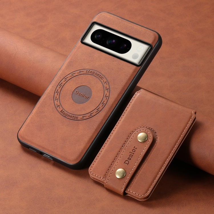 For Google Pixel 8 Pro Denior D14 NK Retro Pattern MagSafe Magnetic Card Holder Leather Phone Case