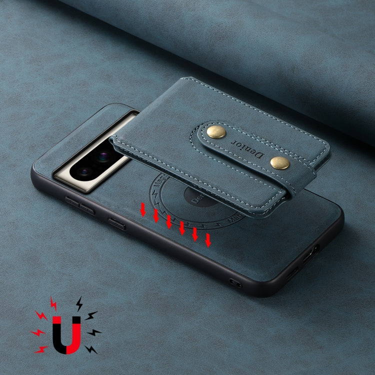 For Google Pixel 8 Pro Denior D14 NK Retro Pattern MagSafe Magnetic Card Holder Leather Phone Case