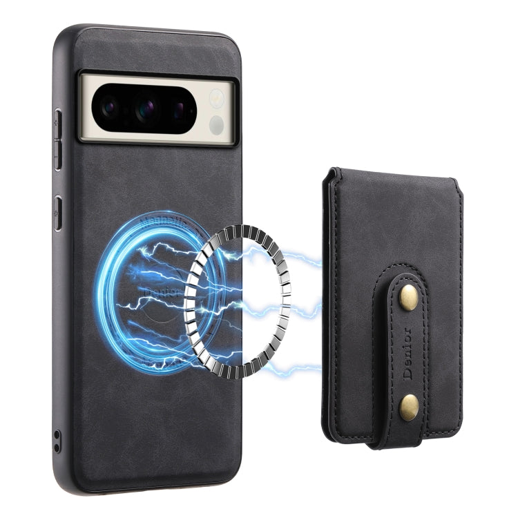 For Google Pixel 8 Pro Denior D14 NK Retro Pattern MagSafe Magnetic Card Holder Leather Phone Case