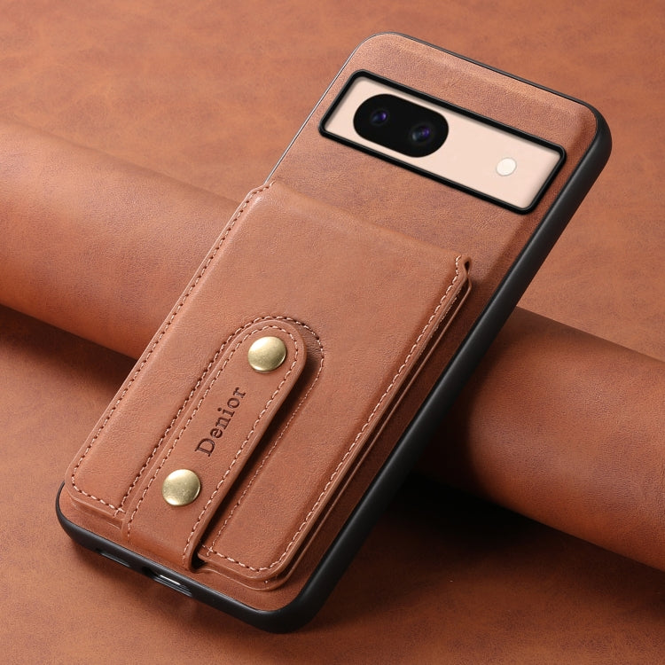 For Google Pixel 8a Denior D14 NK Retro Pattern MagSafe Magnetic Card Holder Leather Phone Case