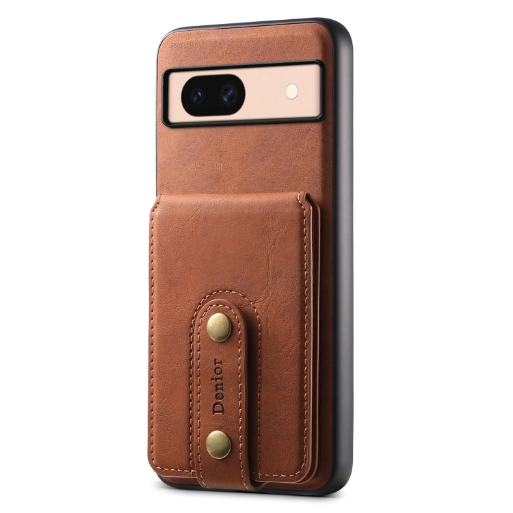 For Google Pixel 8a Denior D14 NK Retro Pattern MagSafe Magnetic Card Holder Leather Phone Case