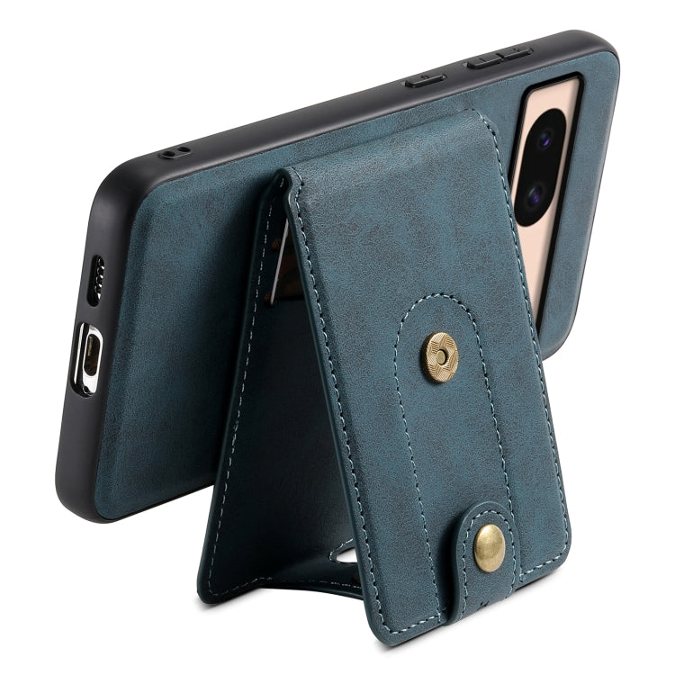 For Google Pixel 8a Denior D14 NK Retro Pattern MagSafe Magnetic Card Holder Leather Phone Case