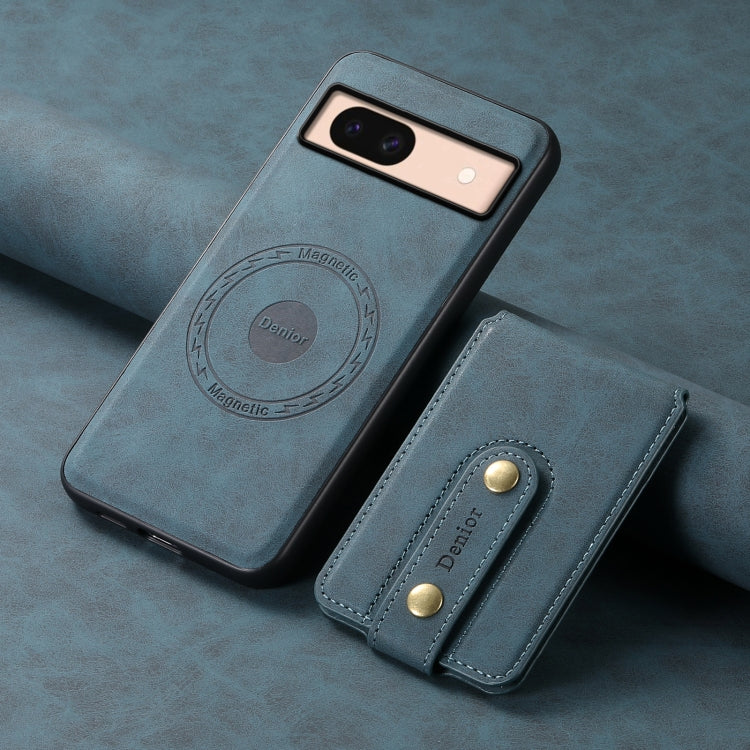 For Google Pixel 8a Denior D14 NK Retro Pattern MagSafe Magnetic Card Holder Leather Phone Case