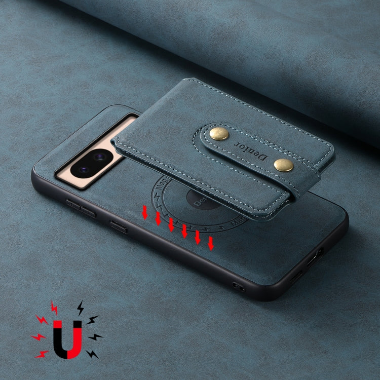 For Google Pixel 8a Denior D14 NK Retro Pattern MagSafe Magnetic Card Holder Leather Phone Case