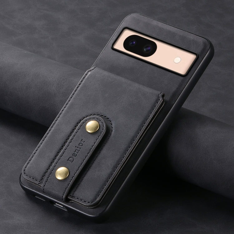 For Google Pixel 8a Denior D14 NK Retro Pattern MagSafe Magnetic Card Holder Leather Phone Case
