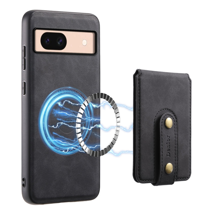 For Google Pixel 8a Denior D14 NK Retro Pattern MagSafe Magnetic Card Holder Leather Phone Case