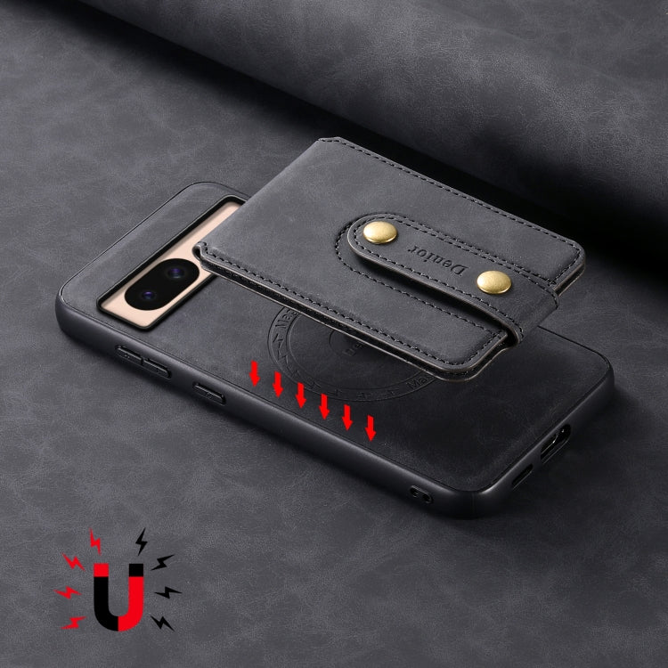 For Google Pixel 8a Denior D14 NK Retro Pattern MagSafe Magnetic Card Holder Leather Phone Case