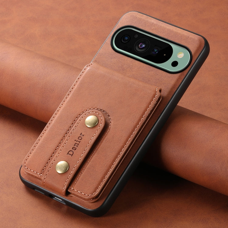 For Google Pixel 9 Denior D14 NK Retro Pattern MagSafe Magnetic Card Holder Leather Phone Case
