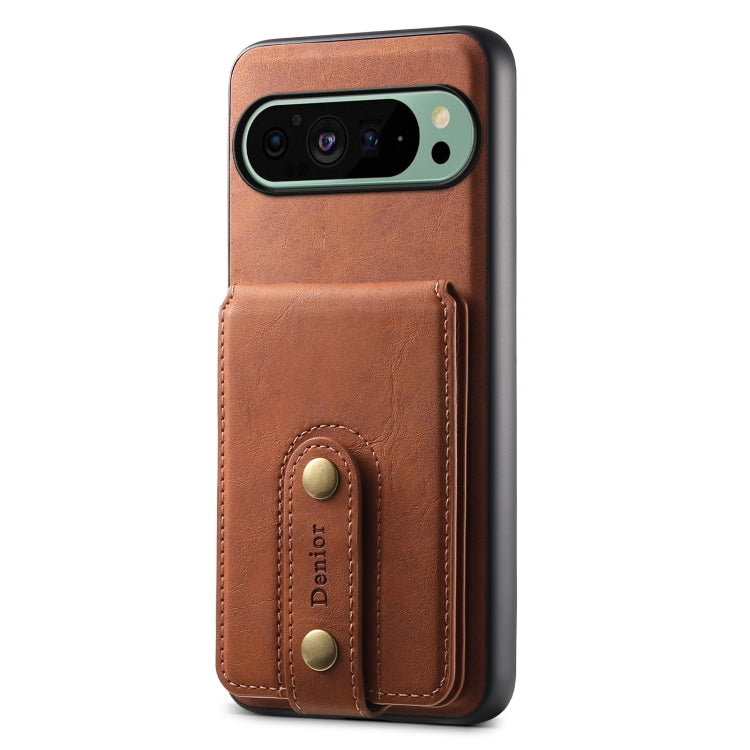 For Google Pixel 9 Denior D14 NK Retro Pattern MagSafe Magnetic Card Holder Leather Phone Case