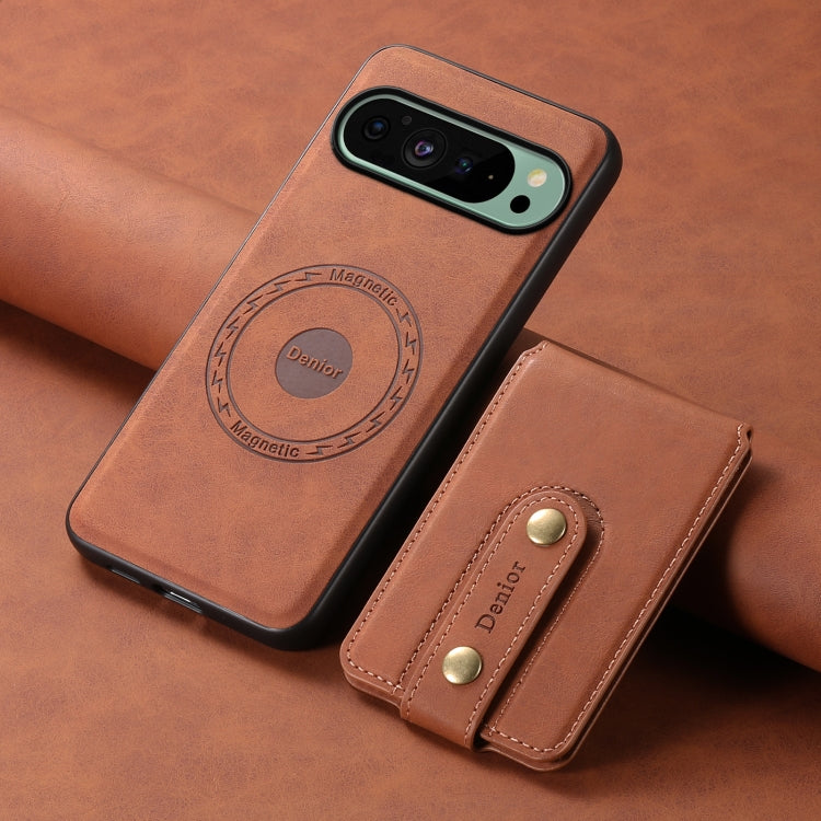 For Google Pixel 9 Denior D14 NK Retro Pattern MagSafe Magnetic Card Holder Leather Phone Case