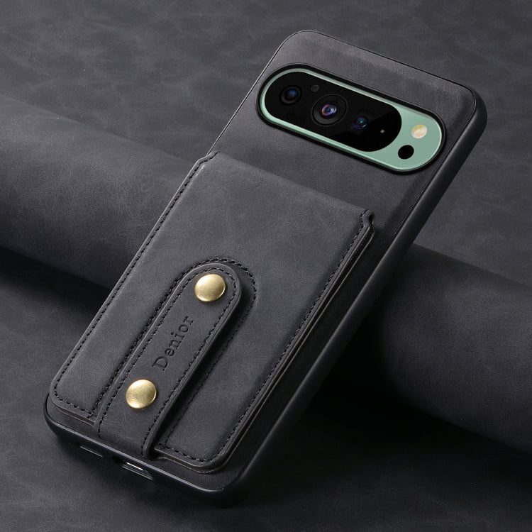 For Google Pixel 9 Denior D14 NK Retro Pattern MagSafe Magnetic Card Holder Leather Phone Case