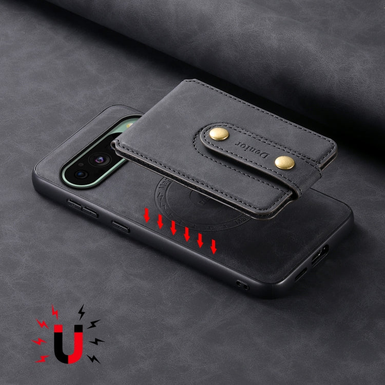 For Google Pixel 9 Denior D14 NK Retro Pattern MagSafe Magnetic Card Holder Leather Phone Case