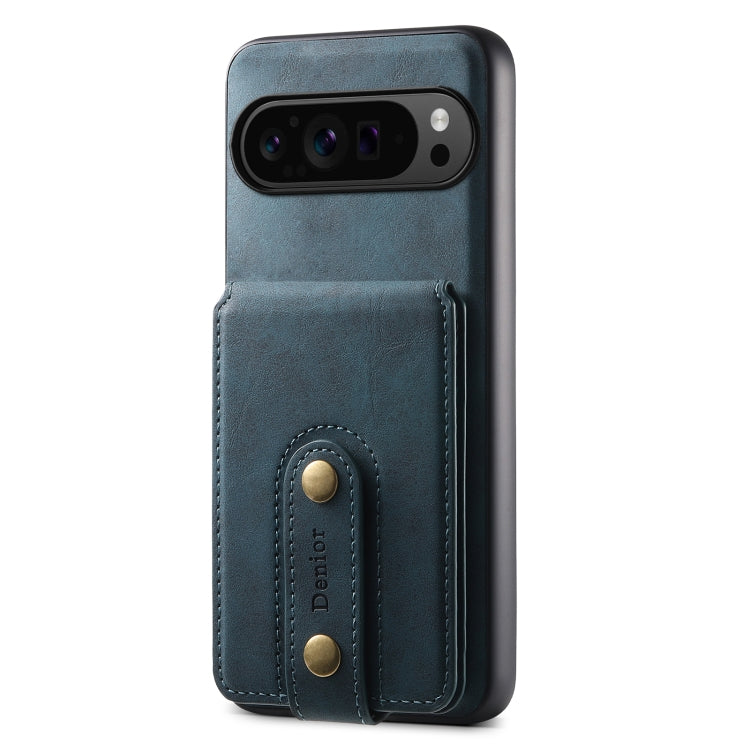 For Google Pixel 9 Pro Denior D14 NK Retro Pattern MagSafe Magnetic Card Holder Leather Phone Case