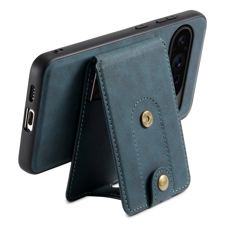 For Google Pixel 9 Pro Denior D14 NK Retro Pattern MagSafe Magnetic Card Holder Leather Phone Case